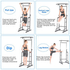 Power Tower 330Lbs Heavy Duty Workout Fitness Equipment Dip Station Stand with Pull Up Bar for Home Gym Strength Training Power Rack