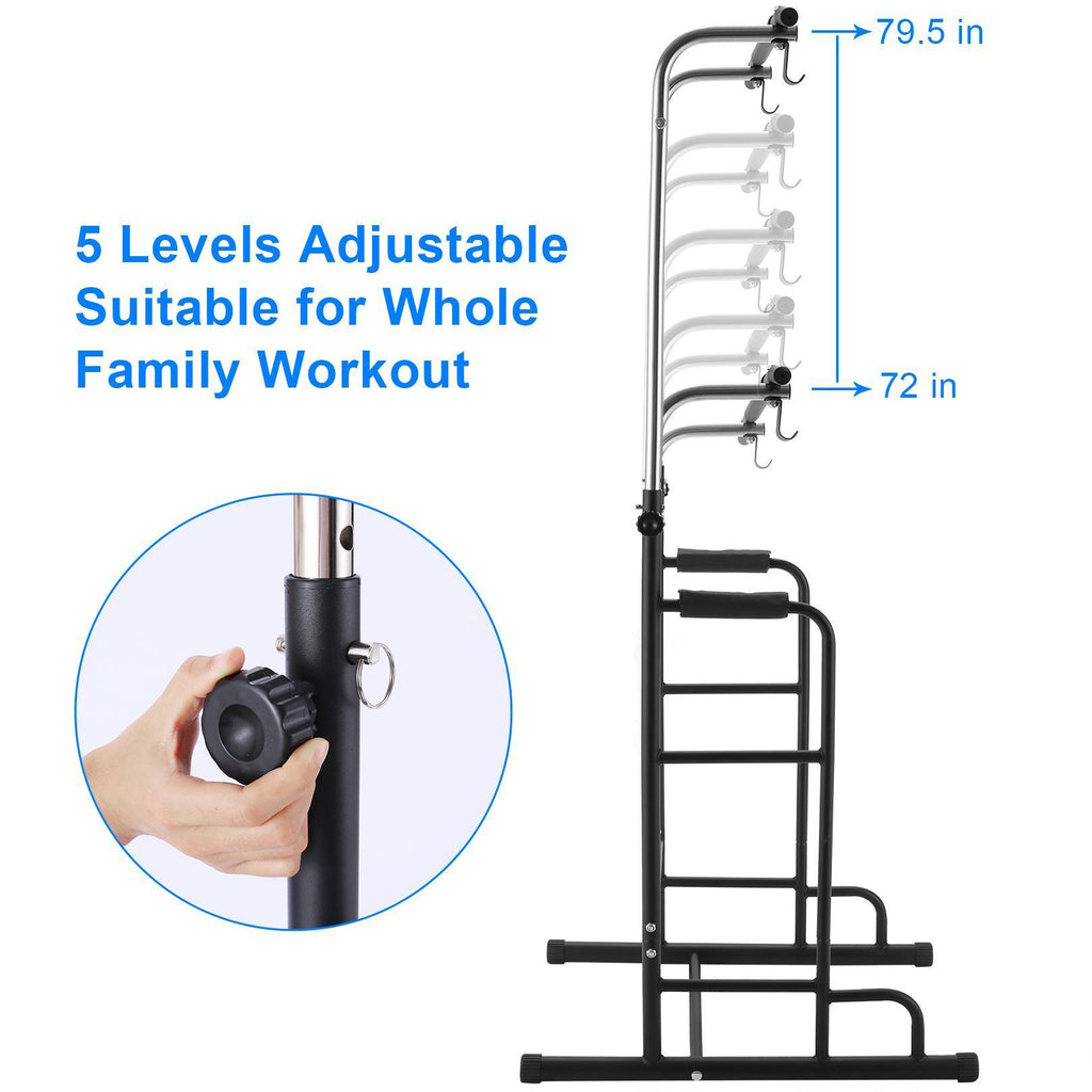 Power Tower 330Lbs Heavy Duty Workout Fitness Equipment Dip Station Stand with Pull Up Bar for Home Gym Strength Training Power Rack