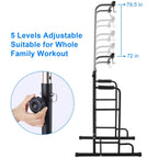 Power Tower 330Lbs Heavy Duty Workout Fitness Equipment Dip Station Stand with Pull Up Bar for Home Gym Strength Training Power Rack