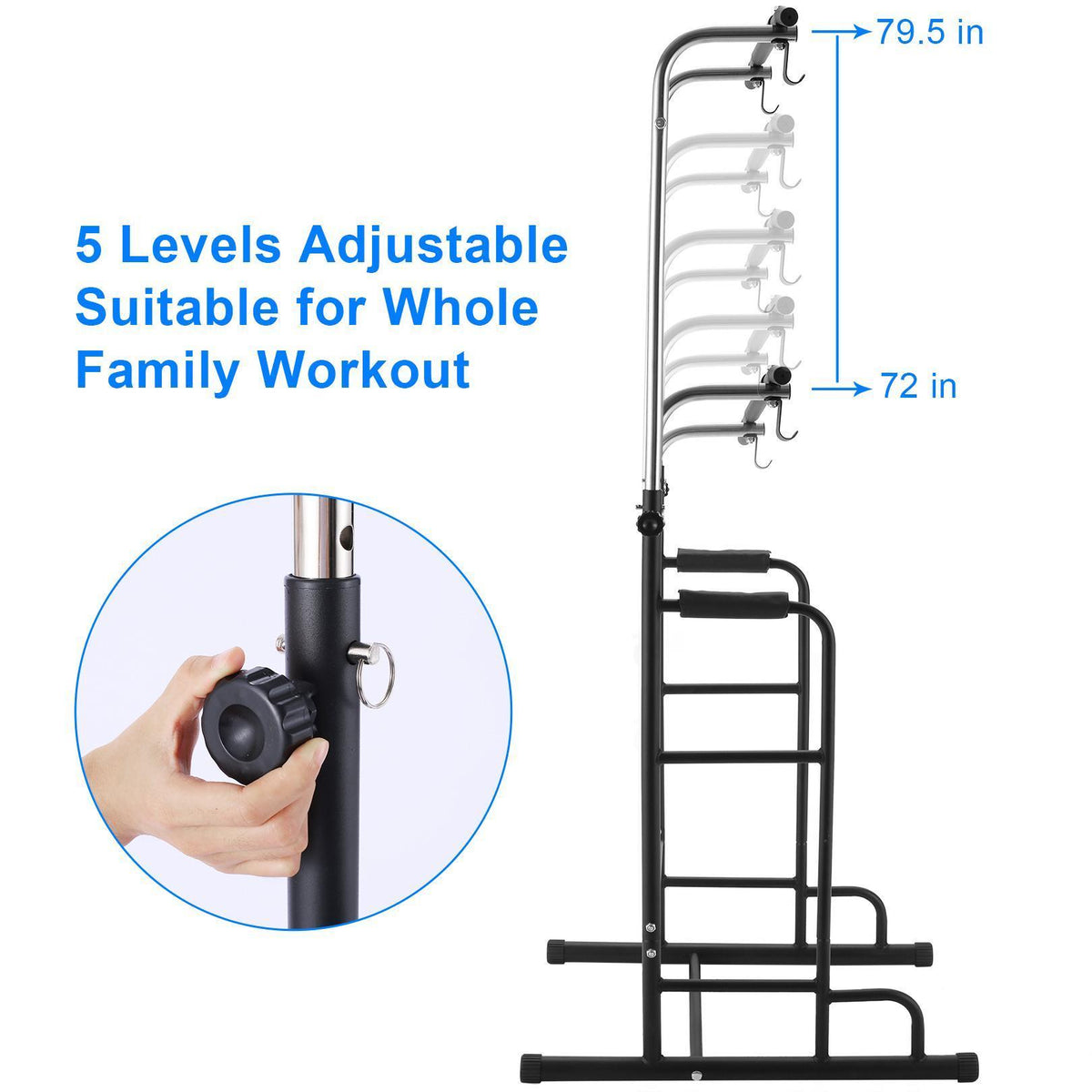 Power Tower 330Lbs Heavy Duty Workout Fitness Equipment Dip Station Stand with Pull Up Bar for Home Gym Strength Training Power Rack