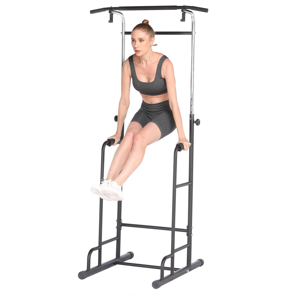 Power Tower 330Lbs Heavy Duty Workout Fitness Equipment Dip Station Stand with Pull Up Bar for Home Gym Strength Training Power Rack