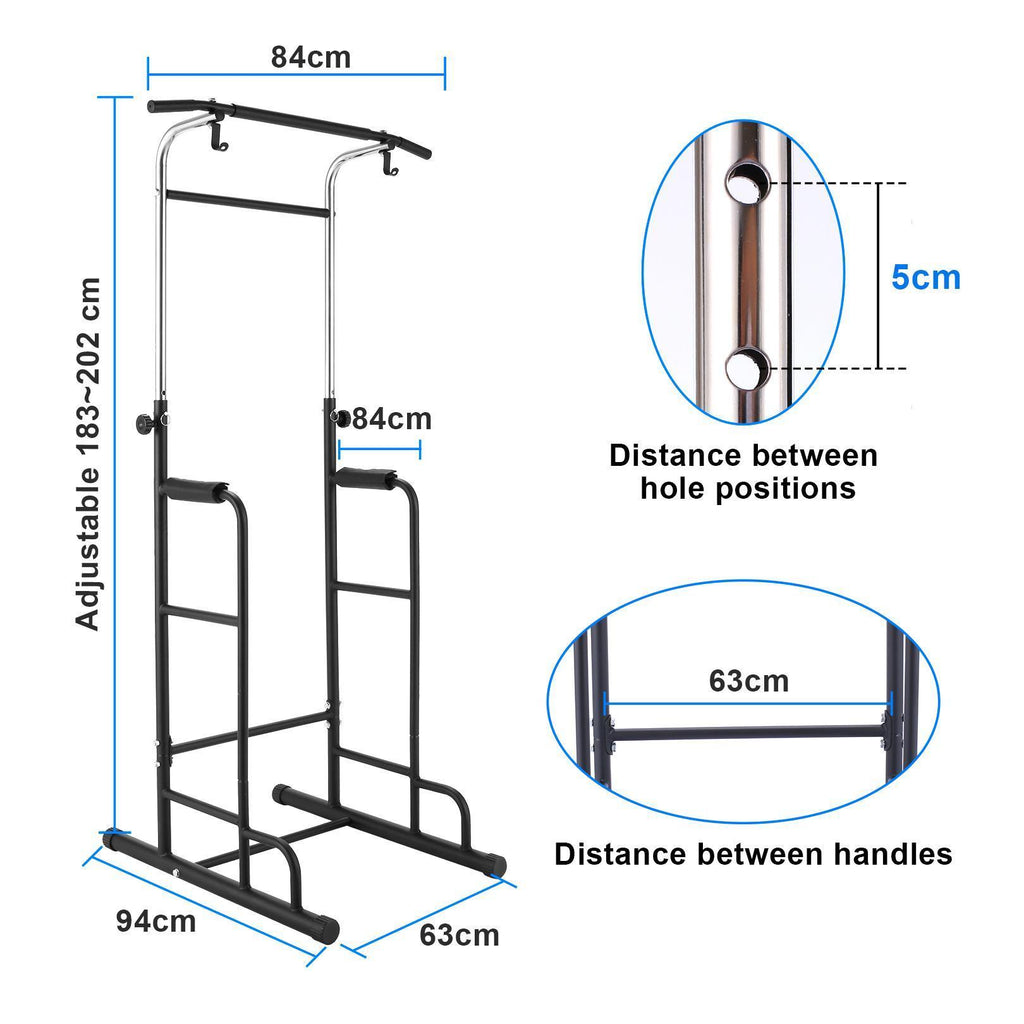 Power Tower 330Lbs Heavy Duty Workout Fitness Equipment Dip Station Stand with Pull Up Bar for Home Gym Strength Training Power Rack
