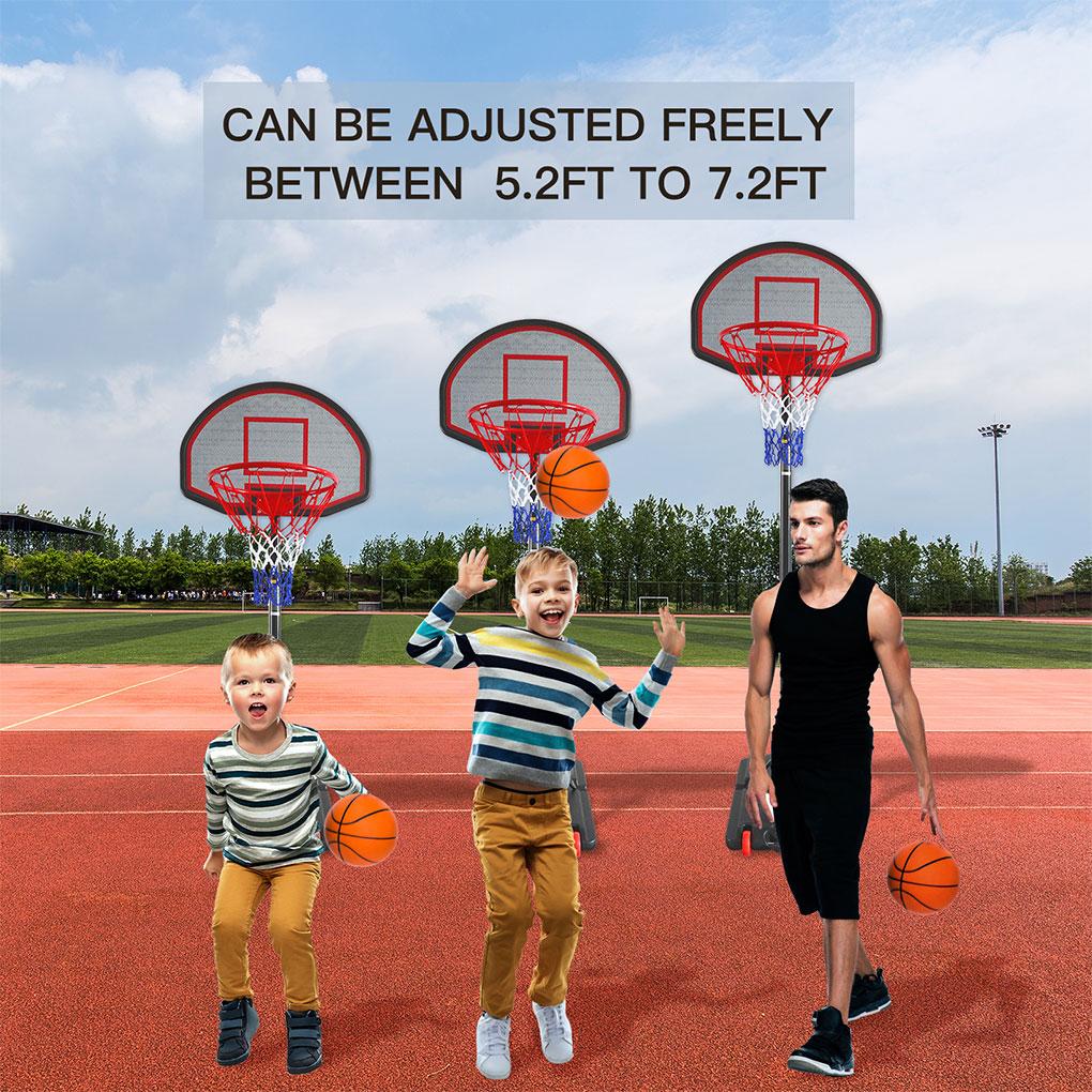 Rinhoo Basketball Stand Set Portable Mobile Basketball System Height Adjustable Basketball Hoop &amp; Goal for Youth Kid