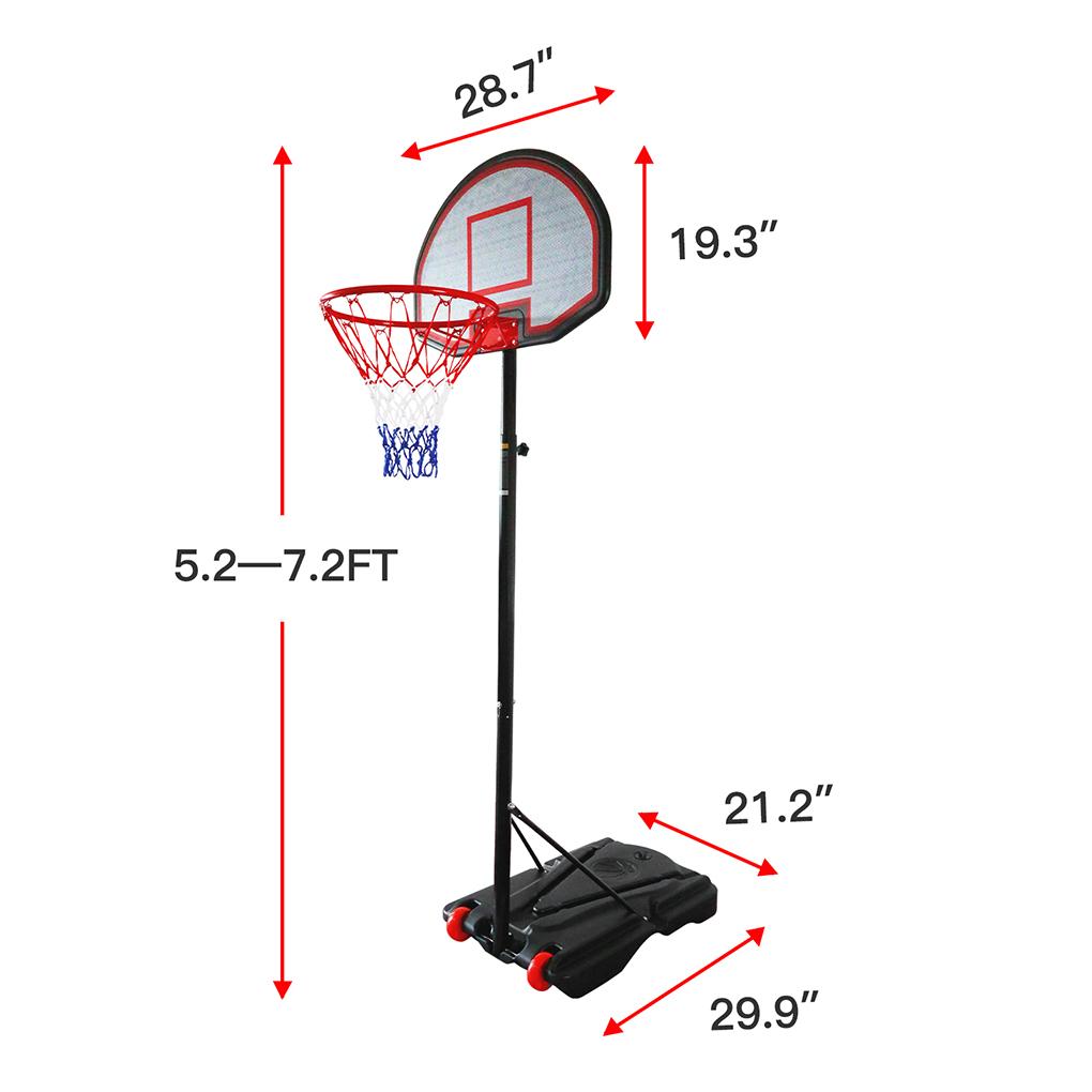 Rinhoo Basketball Stand Set Portable Mobile Basketball System Height Adjustable Basketball Hoop &amp; Goal for Youth Kid