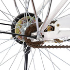 Bikes for Women 24 Inch Beach Cruiser Bicycle,Commute Body Ease Women's Committed Rider, Damping Comfort Bike, Hybrid Bike White Seaside Travel Bicycle (Women Bike, Lady Bike)
