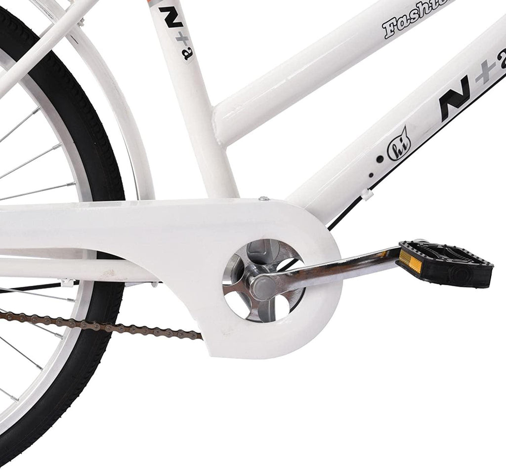 Bikes for Women 24 Inch Beach Cruiser Bicycle,Commute Body Ease Women's Committed Rider, Damping Comfort Bike, Hybrid Bike White Seaside Travel Bicycle (Women Bike, Lady Bike)