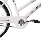 Bikes for Women 24 Inch Beach Cruiser Bicycle,Commute Body Ease Women's Committed Rider, Damping Comfort Bike, Hybrid Bike White Seaside Travel Bicycle (Women Bike, Lady Bike)