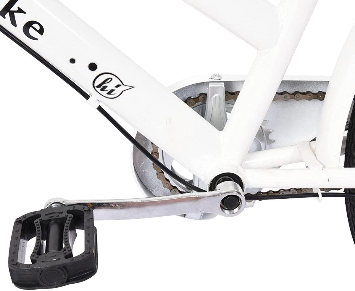 Bikes for Women 24 Inch Beach Cruiser Bicycle,Commute Body Ease Women's Committed Rider, Damping Comfort Bike, Hybrid Bike White Seaside Travel Bicycle (Women Bike, Lady Bike)