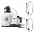 intex 3000 gph above ground pool sand filter pump w/ 1.5 inch pump hose (2 pack)