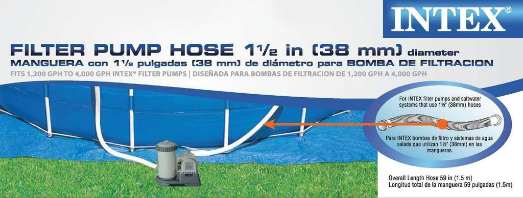 intex 3000 gph above ground pool sand filter pump w/ 1.5 inch pump hose (2 pack)