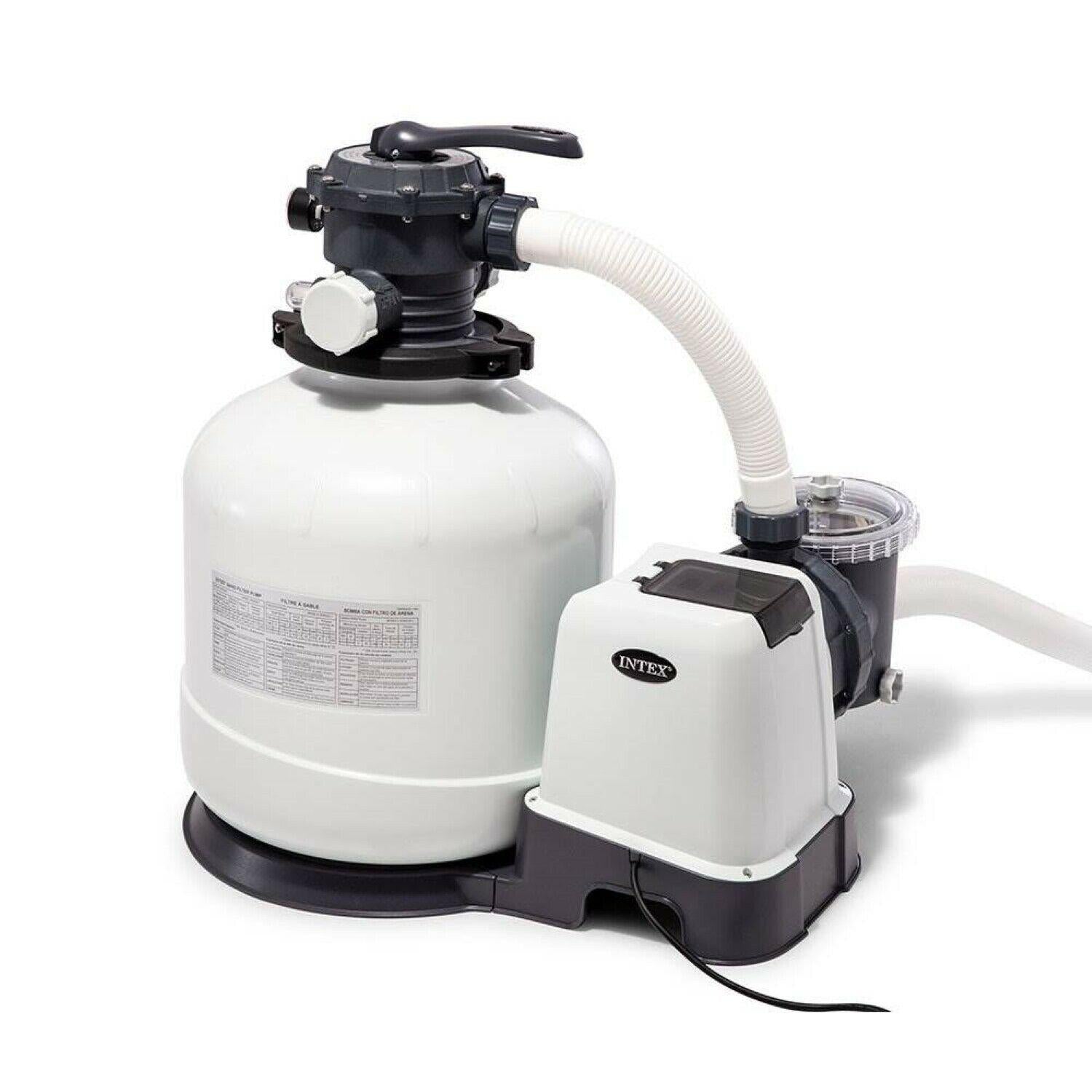 intex 3000 gph above ground pool sand filter pump w/ 1.5 inch pump hose (2 pack)