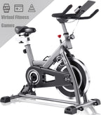V.I.P. Exercise Bike,Indoor Cycling Bike with Virtual Riding APP,Folding Upright Exercise Bike,Stationary Training Bike with LCD Display, Heart Rate Monitor for Home Gym Fitness Cardio Workout,380 lbs
