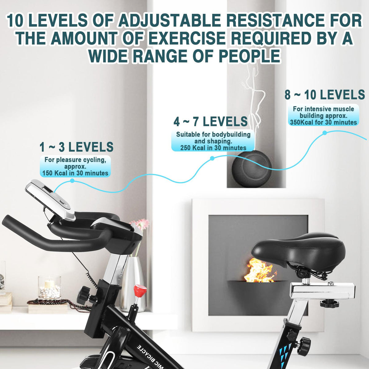 V.I.P. Exercise Bike,Indoor Cycling Bike with Virtual Riding APP,Folding Upright Exercise Bike,Stationary Training Bike with LCD Display, Heart Rate Monitor for Home Gym Fitness Cardio Workout,380 lbs