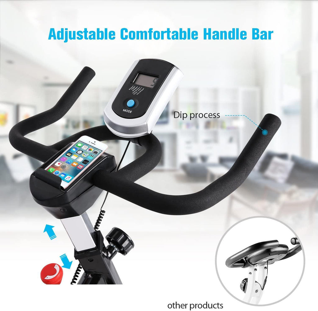 V.I.P. Exercise Bike,Indoor Cycling Bike with Virtual Riding APP,Folding Upright Exercise Bike,Stationary Training Bike with LCD Display, Heart Rate Monitor for Home Gym Fitness Cardio Workout,380 lbs
