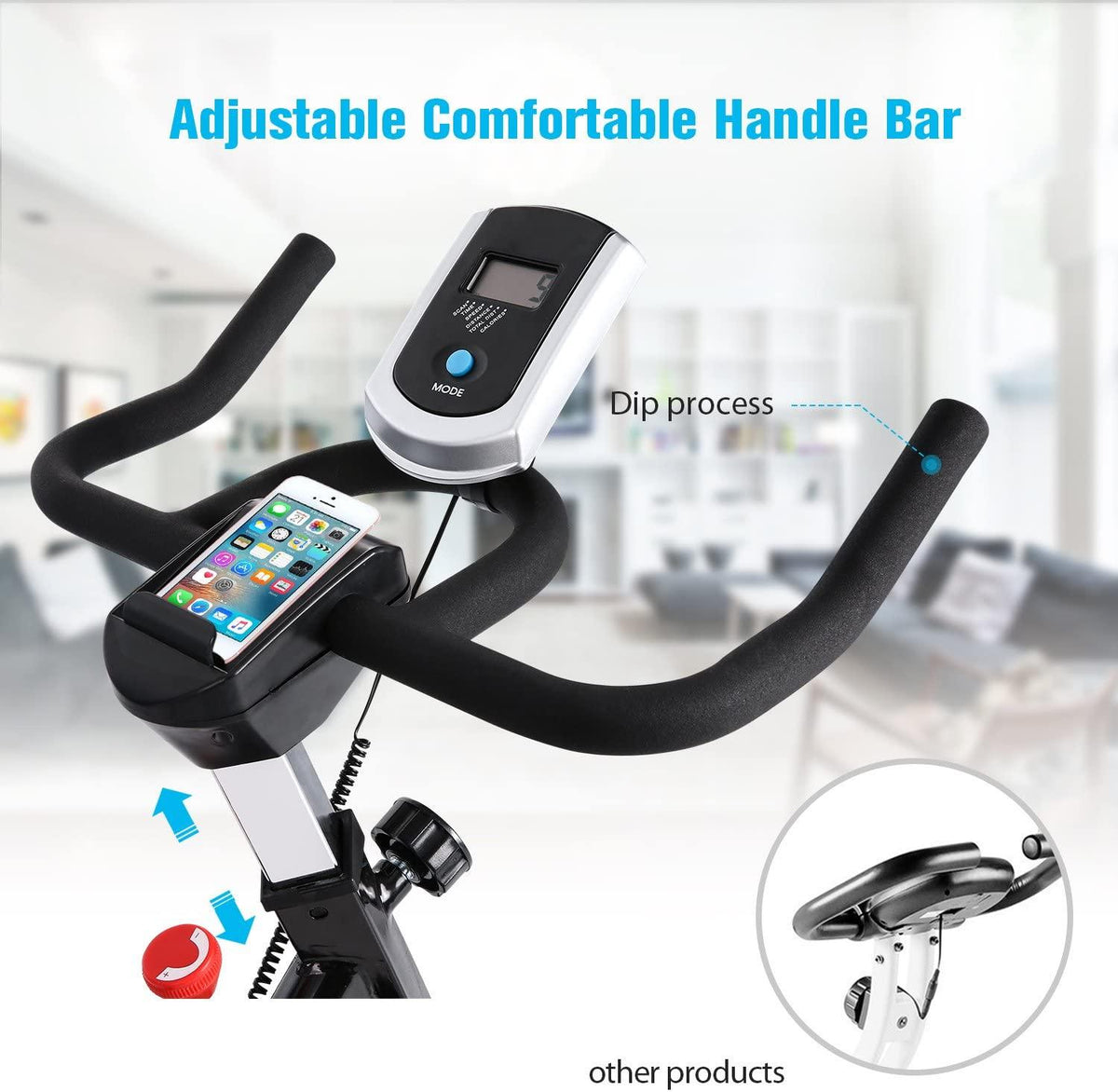 V.I.P. Exercise Bike,Indoor Cycling Bike with Virtual Riding APP,Folding Upright Exercise Bike,Stationary Training Bike with LCD Display, Heart Rate Monitor for Home Gym Fitness Cardio Workout,380 lbs