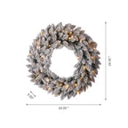 2-Pack 9 ft. Pre-lit LED Artificial Christmas Garland and 24 in. D Pre-Lit Snow Flocked Christmas Wreath Set