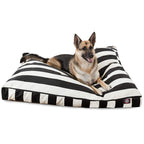 Black Vertical Stripe Medium Rectangle Indoor Outdoor Pet Dog Bed With Removable Washable Cover By Majestic Pet Products