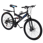 Mchoice Mountain Bike,26 inch 21 Speed Anti-Slip Bike,Double Disc Brake Full Suspension,Gift for Men or Women