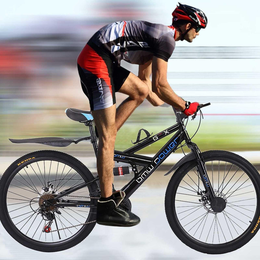 Mchoice Mountain Bike,26 inch 21 Speed Anti-Slip Bike,Double Disc Brake Full Suspension,Gift for Men or Women