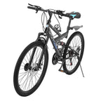 Mchoice Mountain Bike,26 inch 21 Speed Anti-Slip Bike,Double Disc Brake Full Suspension,Gift for Men or Women