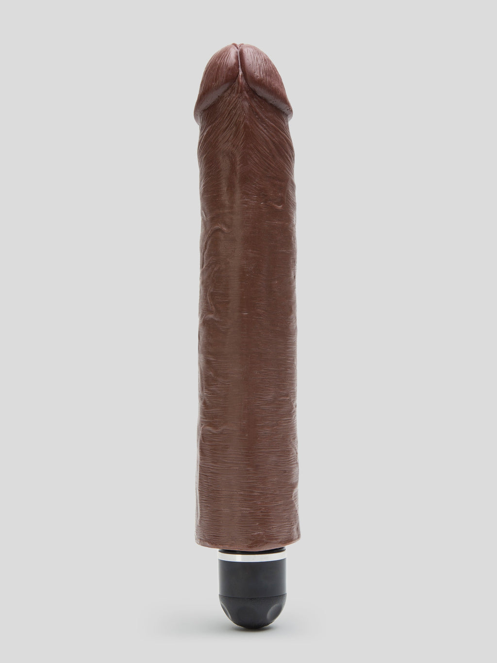 King Cock Whisper Quiet Realistic Dildo Vibrator 10 Inch, Flesh Brown | Flesh Brown