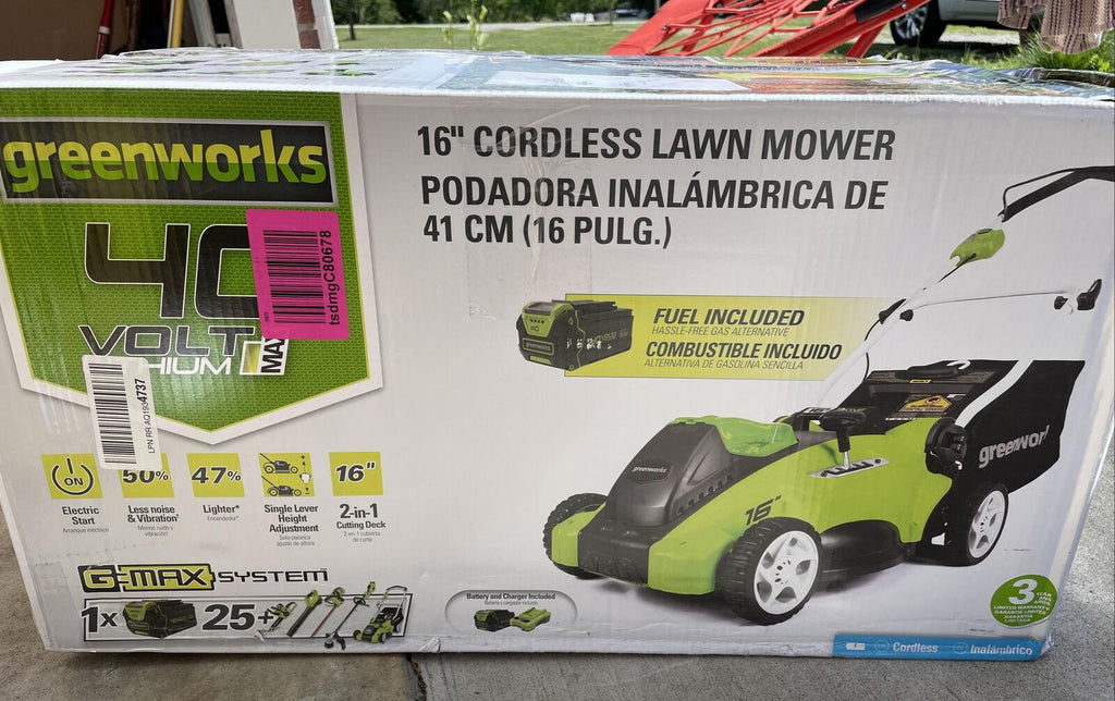 40V 16'' Cordless Lawn Mower Walk Behind with 40v 4Ah Battery