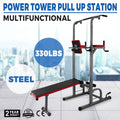 Power Towers Adjustable Height Multistation Power Tower 330 440LBS Dip Bar and Pull Up Station Home Fitness Workout Station for Indoor Home Fitness (363 with Bench Press)