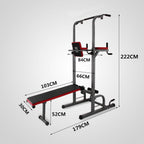 Power Towers Adjustable Height Multistation Power Tower 330 440LBS Dip Bar and Pull Up Station Home Fitness Workout Station for Indoor Home Fitness (363 with Bench Press)