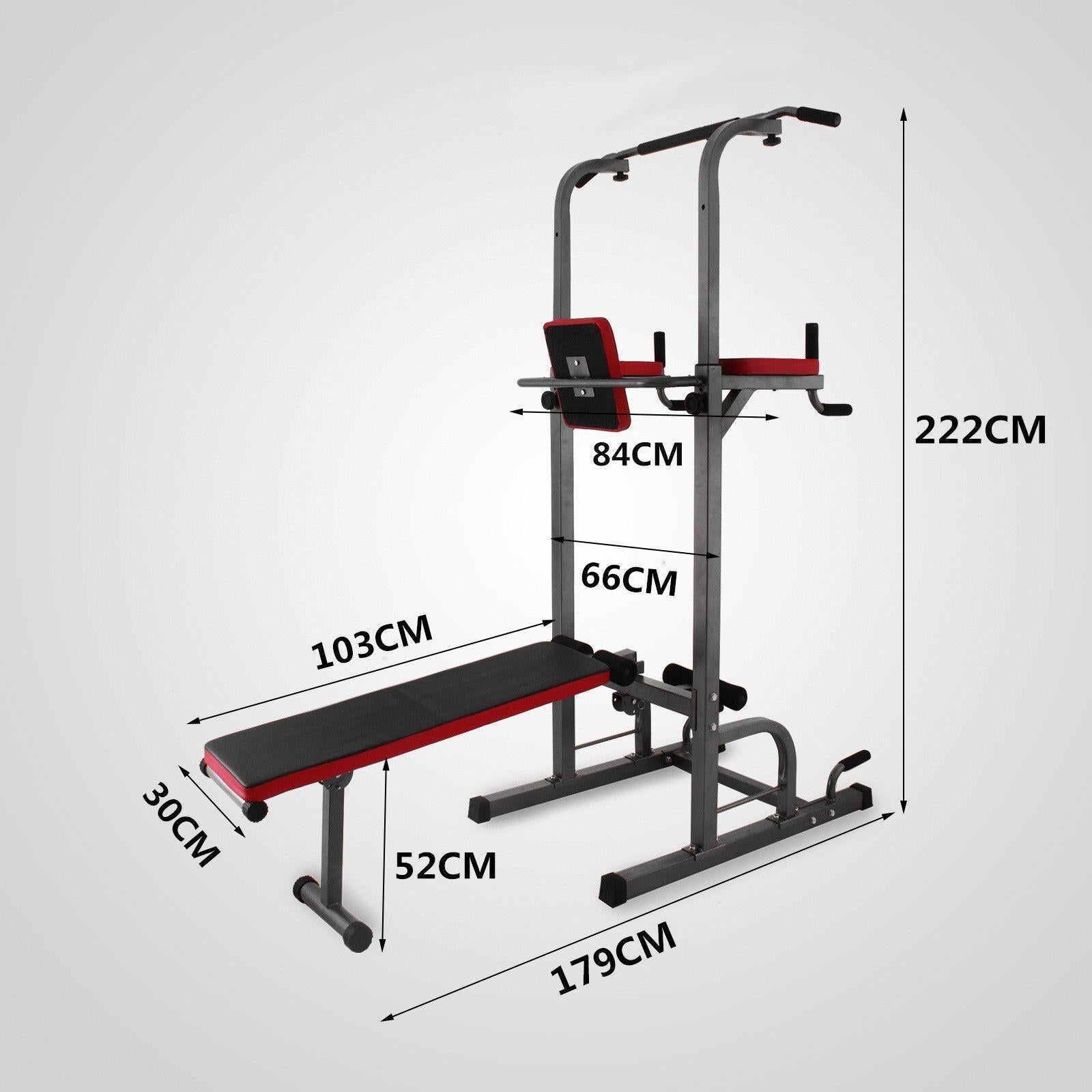 Power Towers Adjustable Height Multistation Power Tower 330 440LBS Dip Bar and Pull Up Station Home Fitness Workout Station for Indoor Home Fitness (363 with Bench Press)