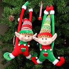 JJKFQ 2PS Christmas Decoration Elf Doll Plush Christmas Tree Hanging Ornament Merry Christmas Year Kids Toys