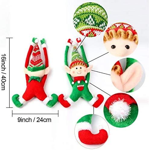 JJKFQ 2PS Christmas Decoration Elf Doll Plush Christmas Tree Hanging Ornament Merry Christmas Year Kids Toys