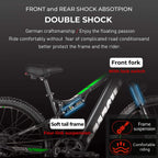 PASELEC Electric Bikes for Adult 27.5'' Mountain Bike Hydraulic Brakes E-Bike Moped Full Suspension Cycle with 48V 13ah Lithium Battery, 500W Professional E-MTB Bicycle