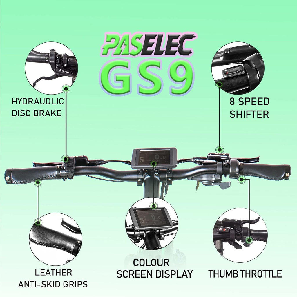 PASELEC Electric Bikes for Adult 27.5'' Mountain Bike Hydraulic Brakes E-Bike Moped Full Suspension Cycle with 48V 13ah Lithium Battery, 500W Professional E-MTB Bicycle