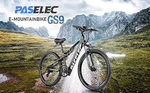 PASELEC Electric Bikes for Adult 27.5'' Mountain Bike Hydraulic Brakes E-Bike Moped Full Suspension Cycle with 48V 13ah Lithium Battery, 500W Professional E-MTB Bicycle