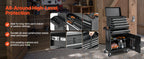 Rolling Tool Chest, 2-in-1 , 5 Drawers Tool Cabinet Organizer with Detachable Top Metal Toolbox, Lock Bar, Protective Liner, and Tools Rack, GaraStoraCabinet for Warehouse, Workshop