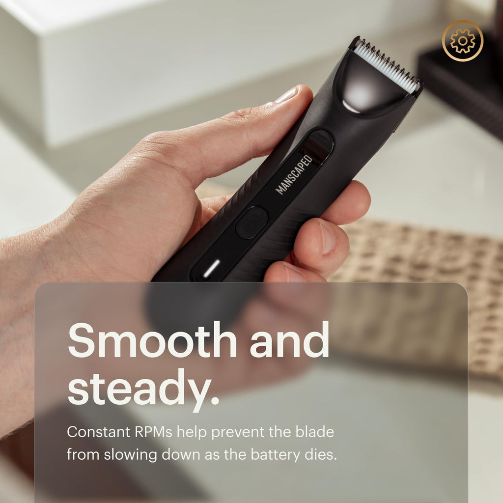 Lawn Mower3.0 Plus Groin &amp; Body Hair Trimmer – Updated SkinSafeTrimmer Blade, Waterproof Wet/Dry Groomer, USB-C Rechargeable, Men’s Wireless Ball Shaver, Tuxedo Black