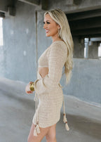 crochet cut out knit dress