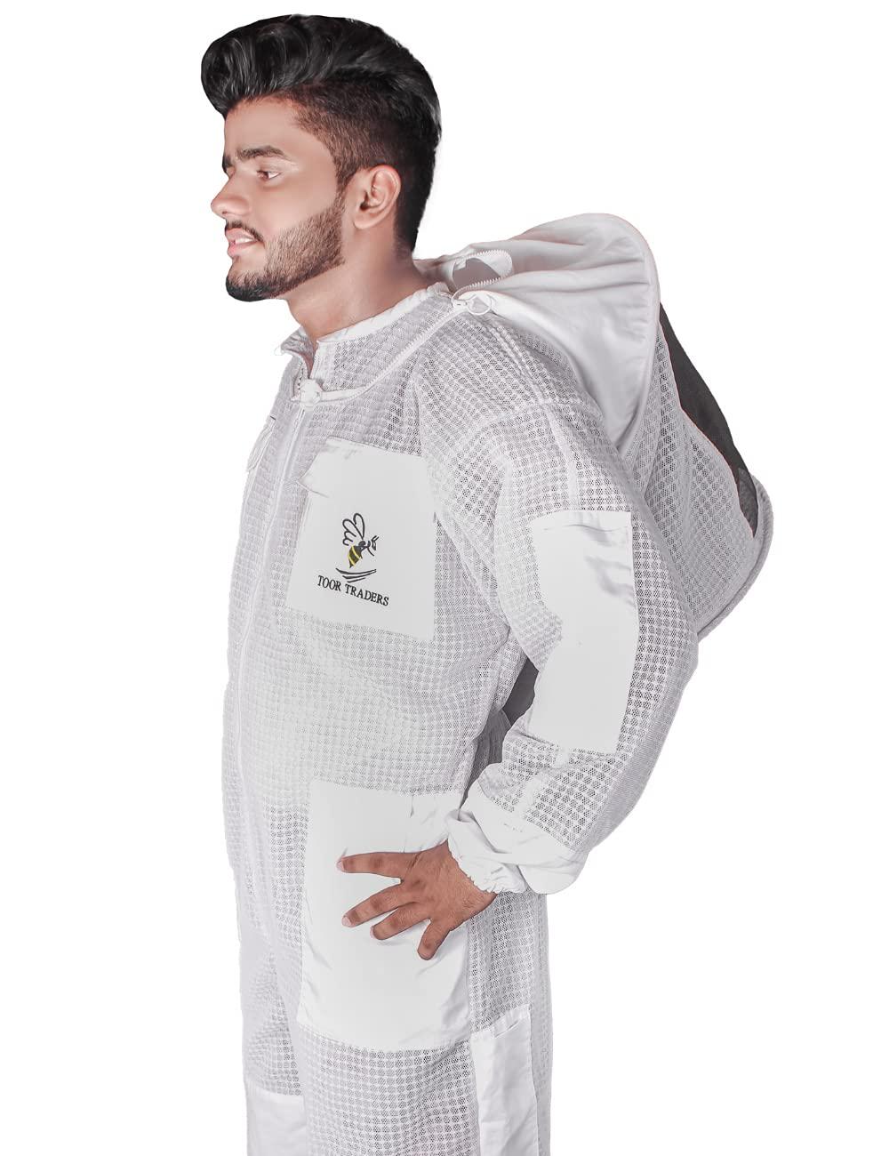 toor traders 3 layers ventilated ultra breeze bee suit with round veil beekeeping hat - bee suits for men &amp; women professional &amp; beginner beekeeper.