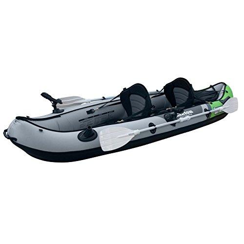 Elkton Outdoors Cormorant 2 Person Tandem Inflatable Fishing Kayak, 10-Foot with EVA Padded Seats, Includes 2 Active Fishing Rod