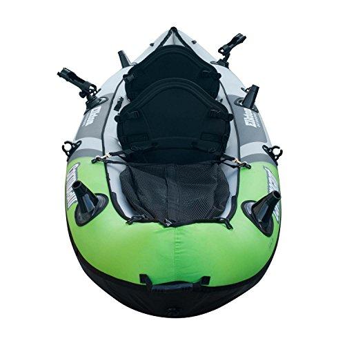 Elkton Outdoors Cormorant 2 Person Tandem Inflatable Fishing Kayak, 10-Foot with EVA Padded Seats, Includes 2 Active Fishing Rod