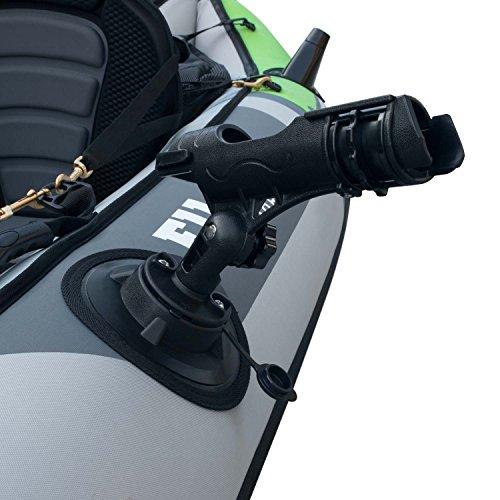 Elkton Outdoors Cormorant 2 Person Tandem Inflatable Fishing Kayak, 10-Foot with EVA Padded Seats, Includes 2 Active Fishing Rod
