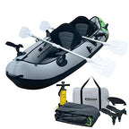 Elkton Outdoors Cormorant 2 Person Tandem Inflatable Fishing Kayak, 10-Foot with EVA Padded Seats, Includes 2 Active Fishing Rod