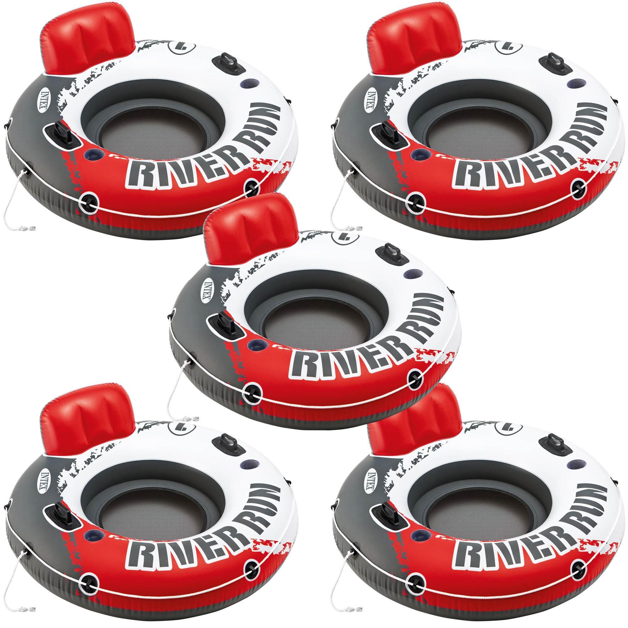 River Run 1 53" Inflatable Floating Tube Lake Pool Ocean Raft (5 Pack)