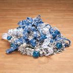 7' Silver &amp; Gold Pull-Up Christmas Tree by Holiday Peak, Pre-Lit and Fully Decorated, Collapses for Easy Storage