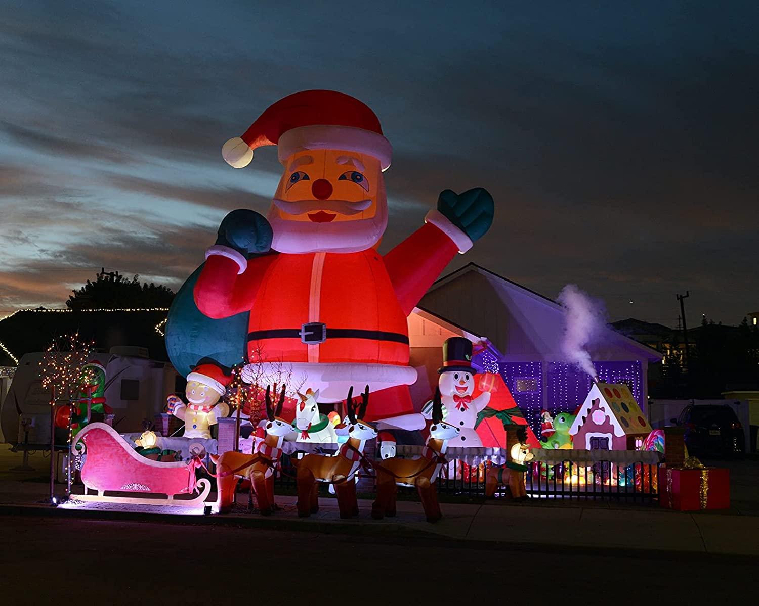 TKLoop Outdoor Santa Claus Premium Giant Yard Inflatable, with Blower 26'