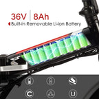 ANCHEER Folding Ebike AE4, 20'' Foldable Electric Bicycle with 36V 8Ah Removable Lithium-Ion Battery, Professional 7 Speed Gears