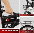 ANCHEER Folding Ebike AE4, 20'' Foldable Electric Bicycle with 36V 8Ah Removable Lithium-Ion Battery, Professional 7 Speed Gears