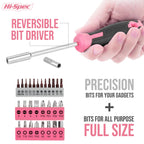 Tool Kit, General Household Hand Tool Set with Toolbox StoraCase, All-in-One Compact Toolkit for DIY & Dorm Use, Pink | 38pc, everyday fixes made easier, organized portable storage, beginner-friendly selection, apartment and office tasks, t