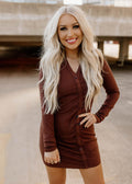 button mini dress - chocolate