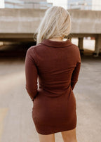 button mini dress - chocolate